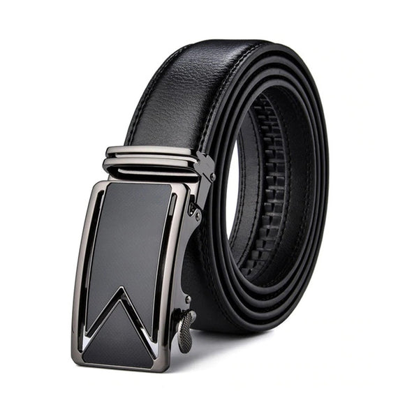 Cinturón de Cuero Genuino para Hombre con Hebilla Click Ajustable - Estilo Ejecutivo
