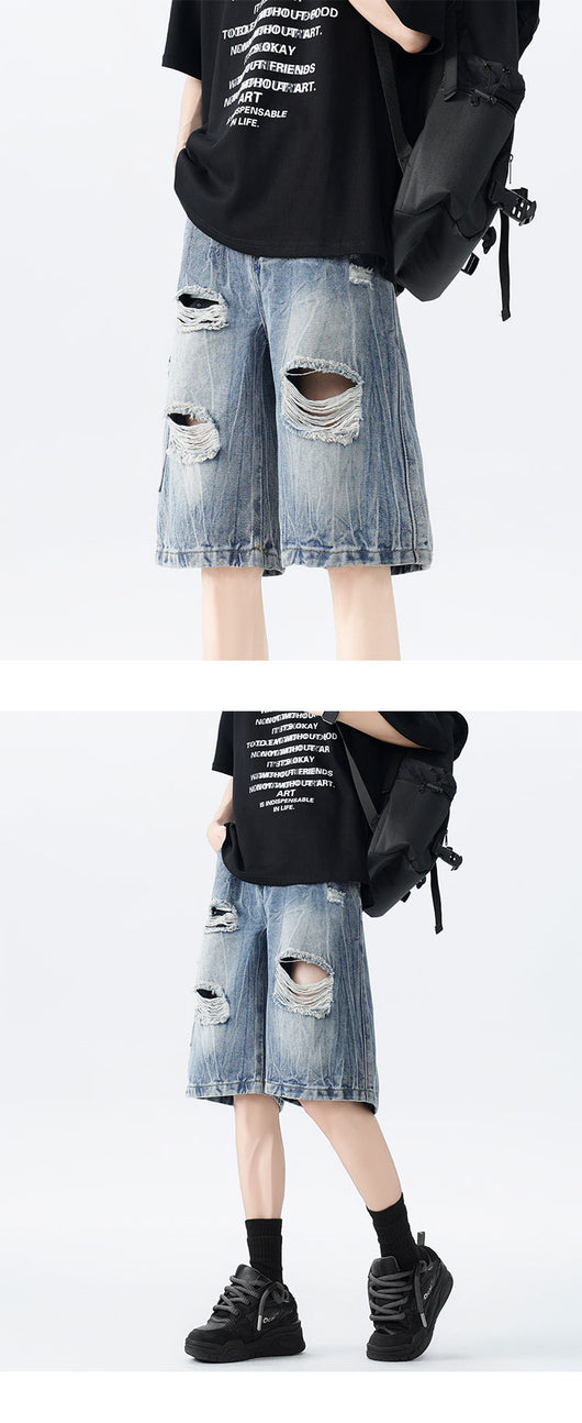Shorts de Mezclilla Desgastados con Estilo Vintage - Image 16