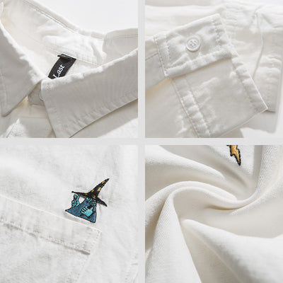 Camisa de Trabajo Manga Larga Suelta Casual para Hombre - Image 8