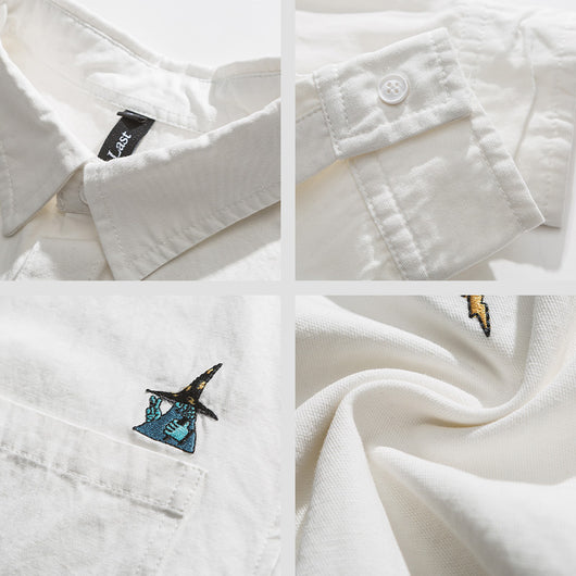 Camisa de Trabajo Manga Larga Suelta Casual para Hombre - Image 8