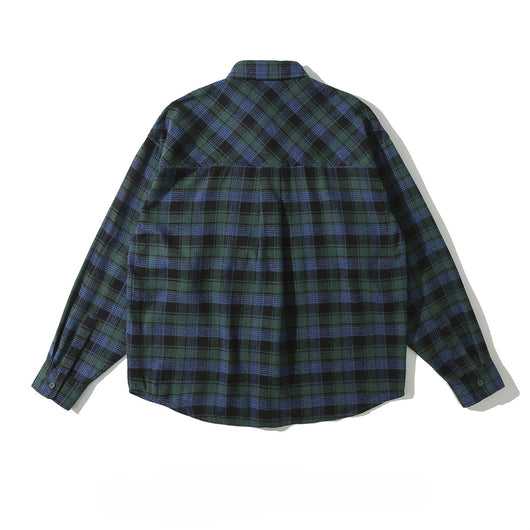 Camisa Cuadriculada Retro para Hombre con Manga Larga y Corte Holgado - Image 11