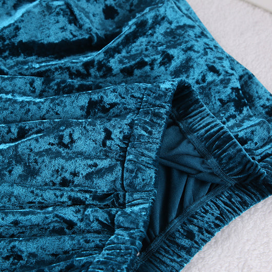 Pijama de Terciopelo Verde Diamondmax para Mujer - Image 48