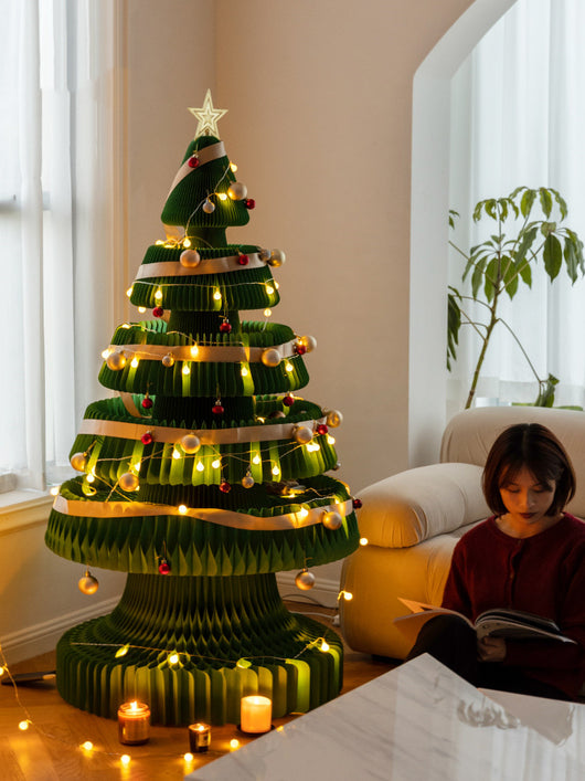 Árbol de Navidad Origami - Adornos Decorativos Creativos