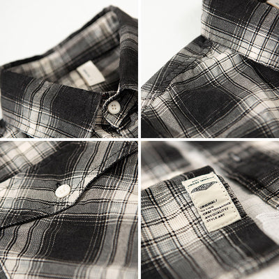 Camisa Cuadriculada de Algodón Puro para Hombre - Diseño Casual Holgado y Abrigo Reforzado - Image 4