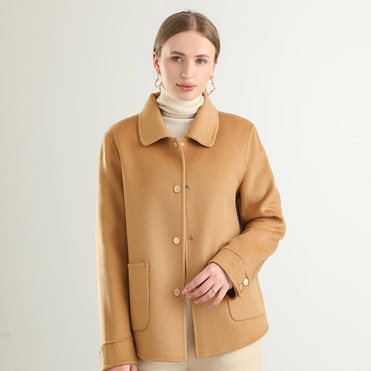 Abrigo Polo Cuello Clásico Mujer - Colores Sólidos Otoño Invierno - Image 2