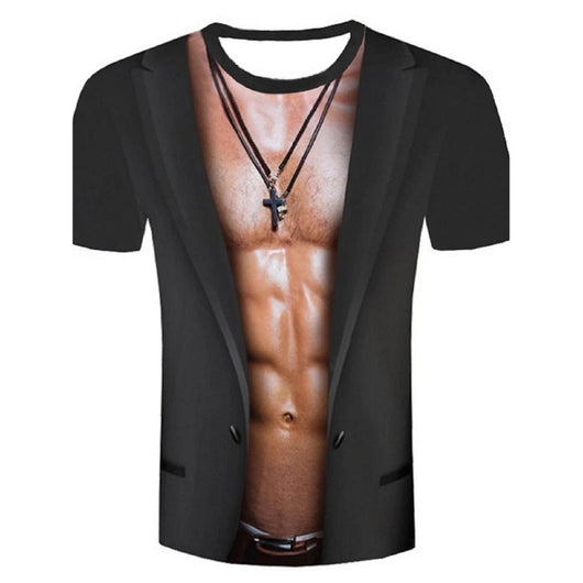 Playera Unisex con Estampado 3D Digital de Cuello Redondo