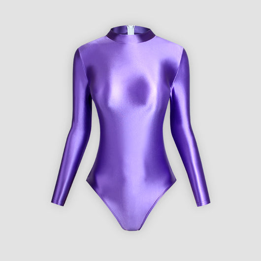 Traje de Baño Ajustado Brillante de Corte Alto - Image 15