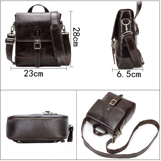 Bolsa Mensajero de Cuero Genuino para Hombre - Estilo Contemporáneo - Image 2