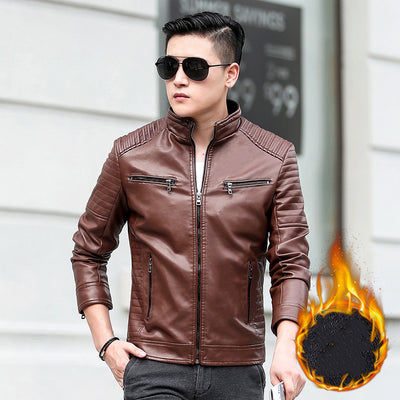 Chaqueta de Cuero para Motociclista Elegante - Primavera y Otoño - Image 6