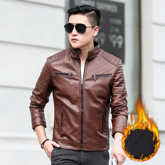 Chaqueta de Cuero para Motociclista Elegante - Primavera y Otoño - Image 6