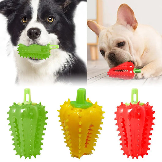 Juguete Interactivo para Dentición de Perros con Diseño de Chile