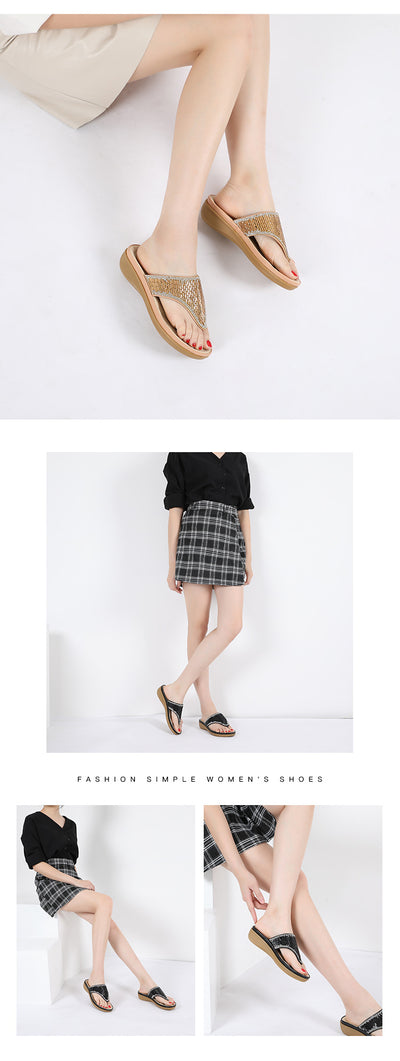 Sandalias Bohemias con Strass y Suela Plana Cómoda - Image 16