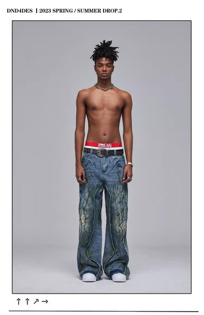 Jeans Anchos Desgastados Estilo Industrial American Street - Image 18