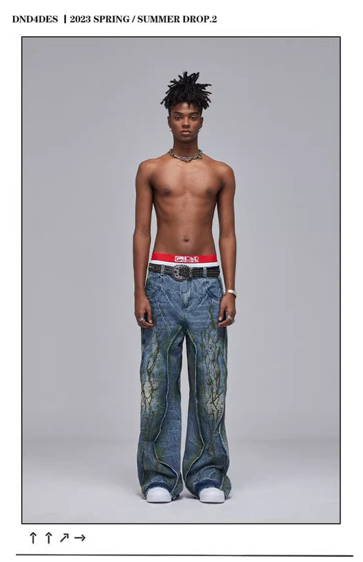 Jeans Anchos Desgastados Estilo Industrial American Street - Image 18