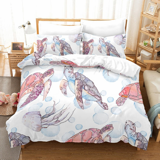 Juego de Cama Retro Tortuga Marina 3 o 4 Piezas - Image 8