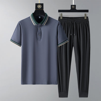Conjunto de Polo y Pantalón Largo Transpirable de Secado Rápido para Hombre - Image 4
