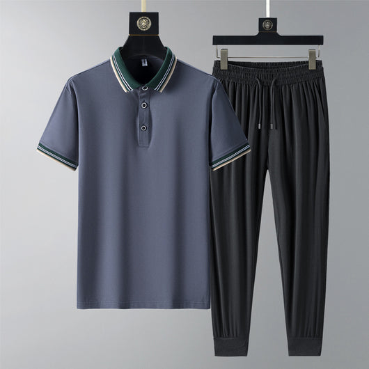 Conjunto de Polo y Pantalón Largo Transpirable de Secado Rápido para Hombre - Image 4