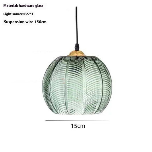 Lámpara Colgante de Cristal con Patrón de Hojas para Dormitorio - Image 5