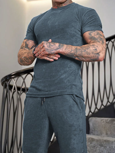 Traje Deportivo Casual de Ante con Manga Corta - Image 10