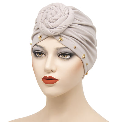Bandana Sombrero Floral con Base de Placa Perlas para Mujer - Image 2