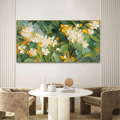 Cuadro Abstracto Flores de Manzano Pintura al Óleo Texturizada Hecha a Mano - Image 5