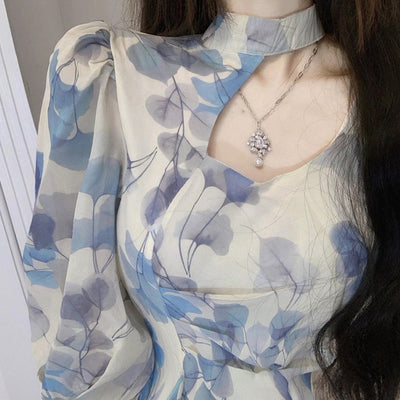 Vestido Floral de Chifón Diseño Francés Exclusivo para Mujer - Image 7