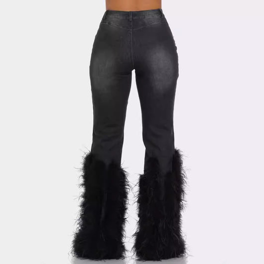 Jeans Stretch Rasgados con Detalles de Perlas - Image 3