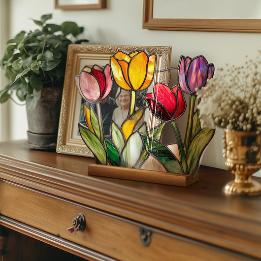 Adornos Decorativos Acrílicos con Efecto Cristal - Flores y Paisajes - Image 35