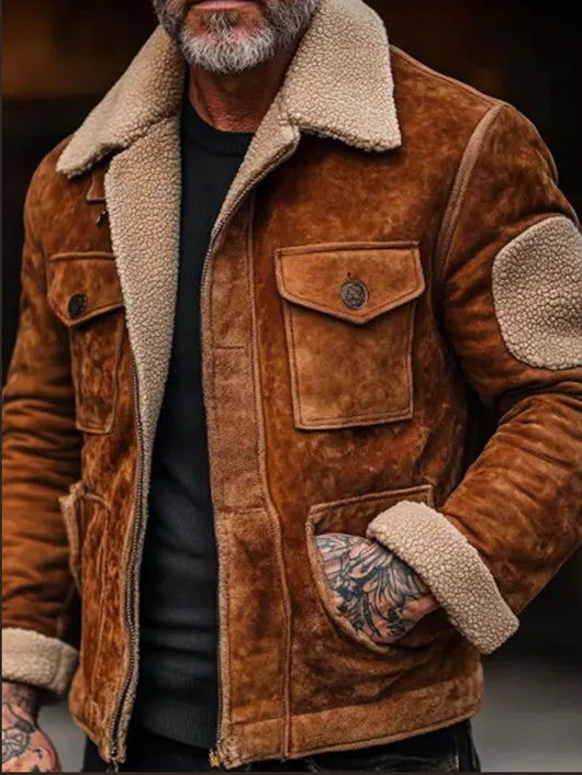 Chaqueta de Lana de Cordero con Solapa y Cierre - Abrigo Elegante para Hombre - Image 10
