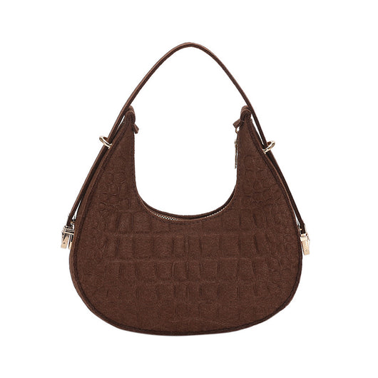 Bolso Retro de Fieltro con Detalle de Hendidura Axilar - Image 10