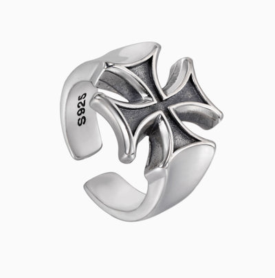 Anillo de Plata Esterlina 925 con Cruz Desgastada - Image 5
