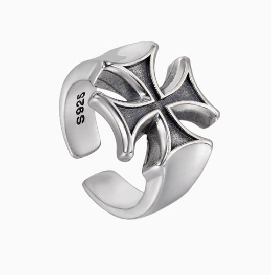 Anillo de Plata Esterlina 925 con Cruz Desgastada - Image 5