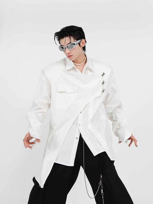 Camisa Acolchada de Manga Larga con Hombros Reforzados y Detalles Metálicos - Image 2
