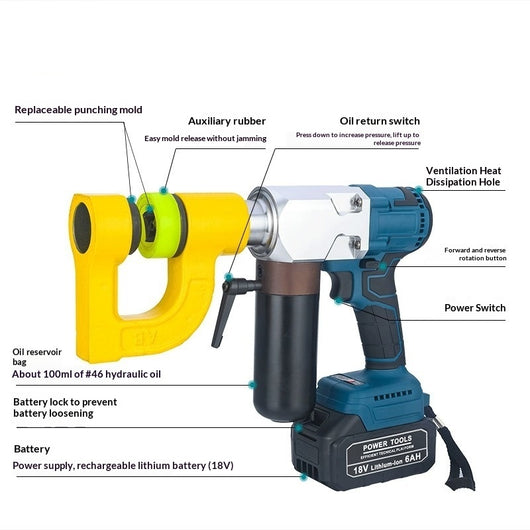 Perforadora Eléctrica Hidráulica MZS-25 con Batería de Litio Recargable - Image 3