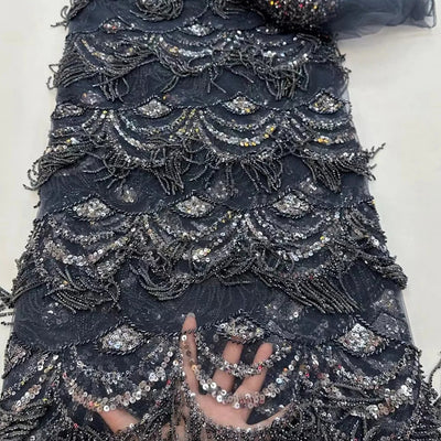 Vestido de Novia con Encaje de Cuentas y Borlas - Image 9