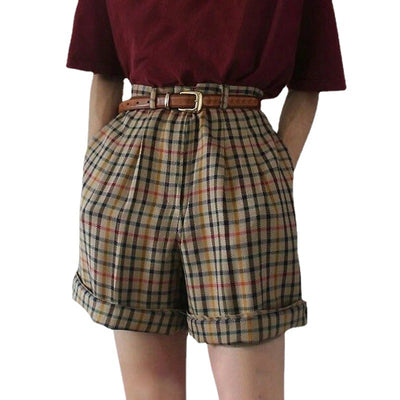 Shorts Cuadros Cintura Alta Talla Grande Sueltos y Frescos - Image 9