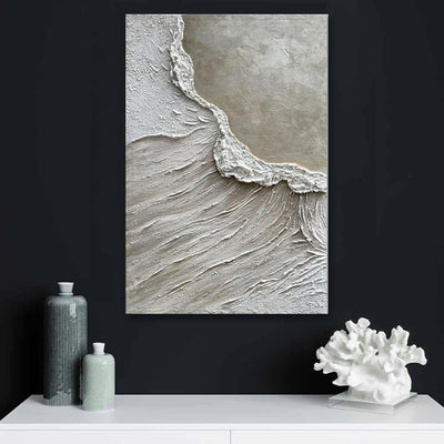 Cuadro de Arte Texturizado en Arena Blanca - Pintura Acrílica Hecha a Mano para Decoración del Hogar - Image 3