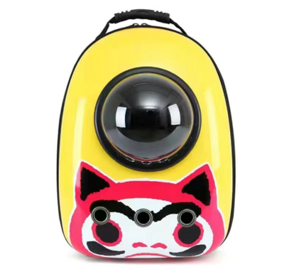 Black and white penguin-shaped pet carrier backpack with a transparent bubble window and ventilation holes. - Image 47