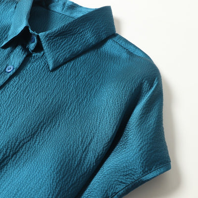 Camisa de Satén Perla con Cuello Invertido Abotonadura Simple - Image 71