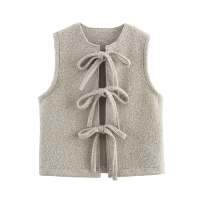 Chaleco de Lana con Moño Elegante - Colección Otoño Invierno - Image 11