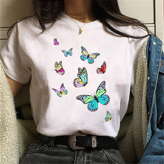 Blusa Estampada Blanca Suelta Casual para Mujer - Image 12