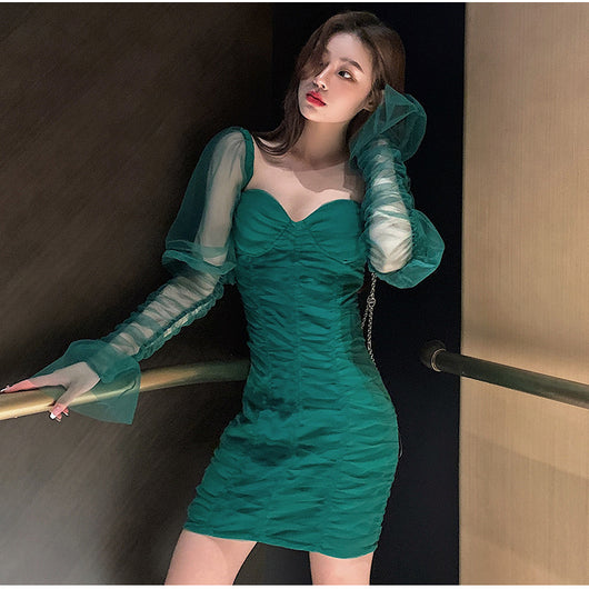 Vestido de Gasa con Mangas Abullonadas - Image 22