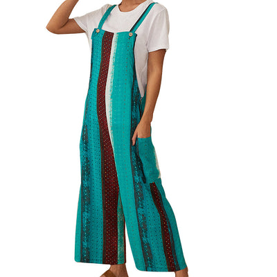 Jumpsuit Holgado de Algodón y Lino con Tirantes y Estampado - Image 6