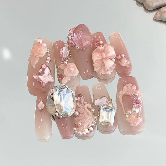 Uñas de Cristal Luxury con Personalizaciónes de Luz Hada - Image 9