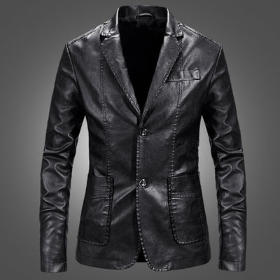 Blazer de Cuero Slim Fit Primavera para Hombre - Image 10