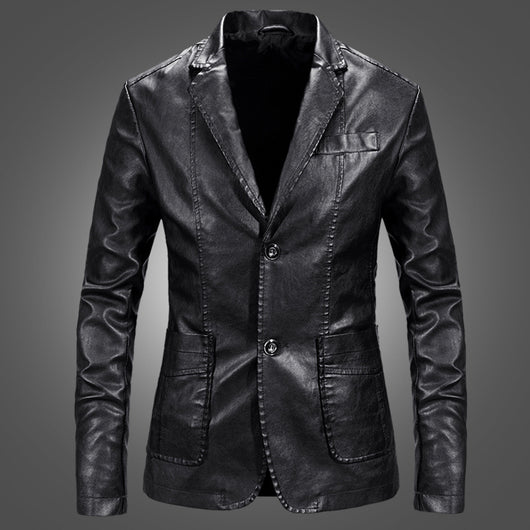Blazer de Cuero Slim Fit Primavera para Hombre - Image 10