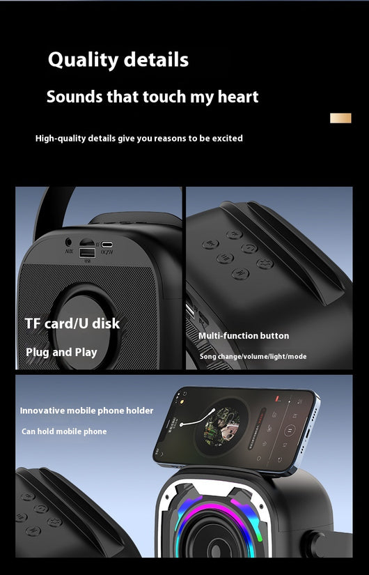 Parlante Bluetooth Portátil con Micrófono y Karaoke Integrado - Image 10