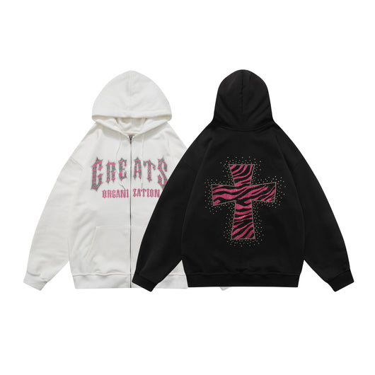 Sudadera Estampado Leopardo con Capucha Suelta para Parejas - Image 6