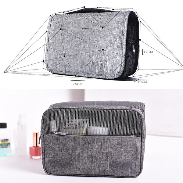 Bolsa de Aseo Colgante Impermeable con Organizador de Maquillaje para Viajes