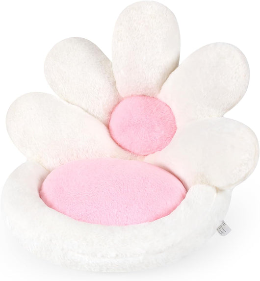 Cojín Nido Redondo para Gatos y Gamers - Asiento Floral Kawaii 19 Pulgadas Gris - Image 2